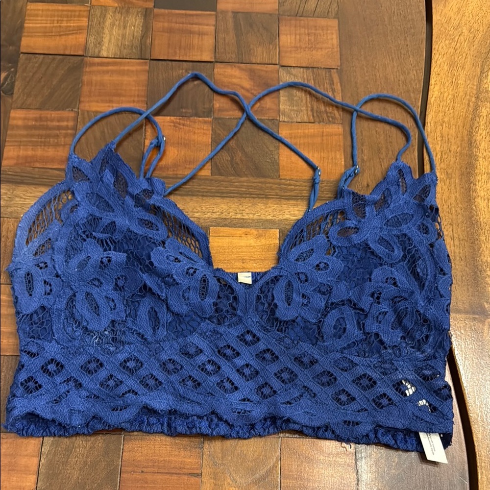 Free People Deep Blue Lace Bralette
